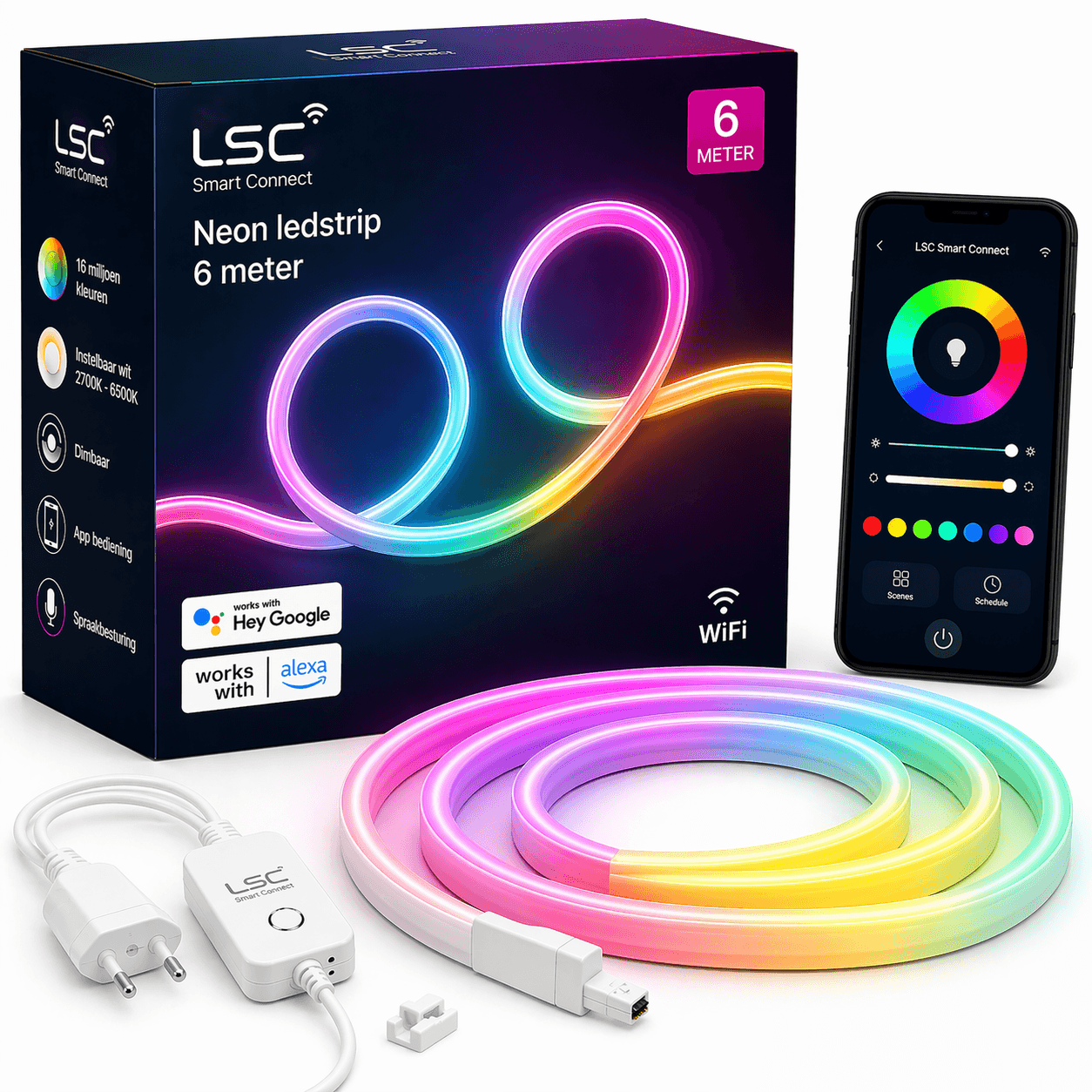 LSC Neon Ledstrip 6 meter — neoneffect aan de muur